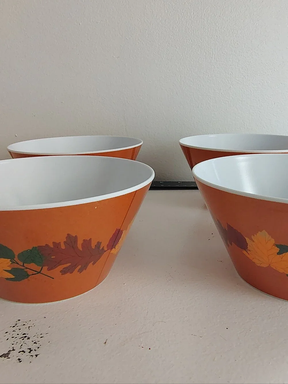 Essex 12 Pc Melamine Dinnerware Set Fall Autumn Leaves Plates Bowls